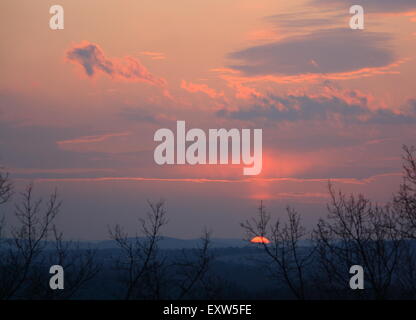 Sunset in the Ozark Mountains Stock Photo