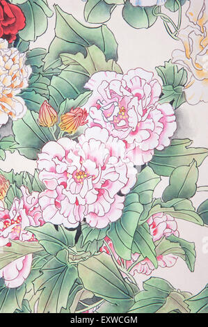 Traditional Chinese Painting, Peony, Floral, Stock Photo