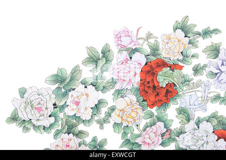 Traditional Chinese Painting, Peony, Floral, Stock Photo