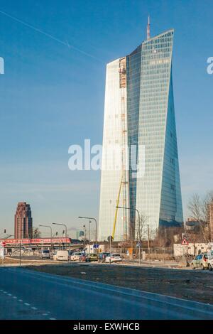 Eurotower of the new EZB, Frankfurt am Main, Hesse, Germany, Europe Stock Photo