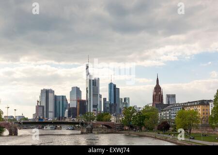 Skyline, Frankfurt am Main, Hesse, Germany, Europe Stock Photo