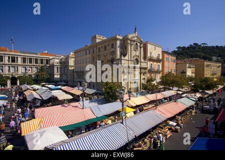 Market stalls, Cours de Saleya, Nice, France Stock Photo