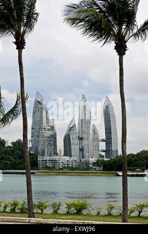 Reflections, Keppel Bay, Singapur City, Singapur, Asia Stock Photo