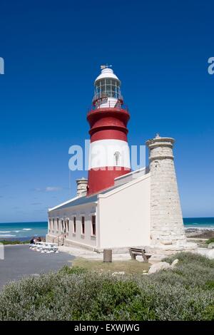 Lighthouse at Cape Agulhas, South Africa Stock Photo