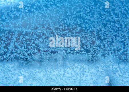 Frost pattern at window Stock Photo