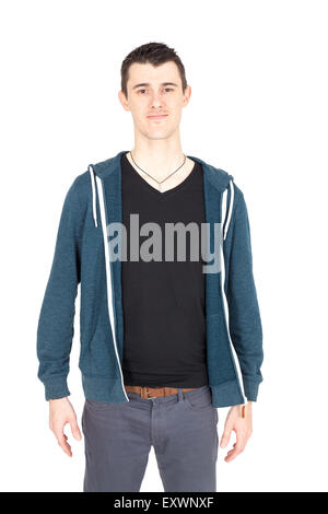 Handsome man doing different expressions in different sets of clothes Stock Photo