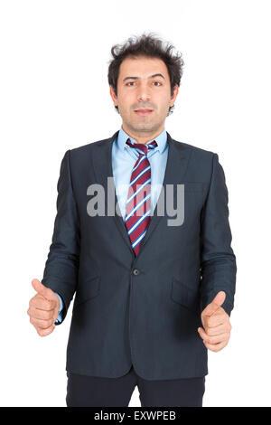 Handsome arabic man doing different expressions in different sets of clothes: thumbs down Stock Photo