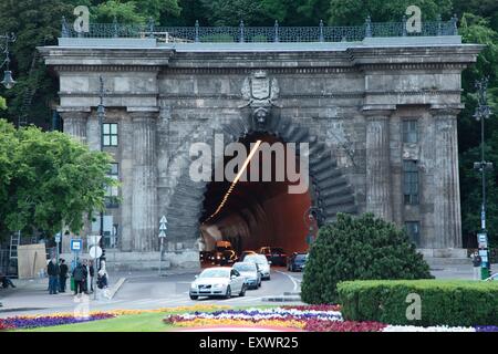 Tunnel at Castle Hill, Budapest, Hungary Stock Photo