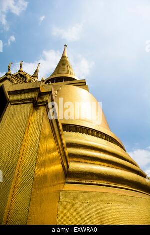 Golden Stupa in Temple Wat Phra Kaeo in Bangkok, Thailand Stock Photo