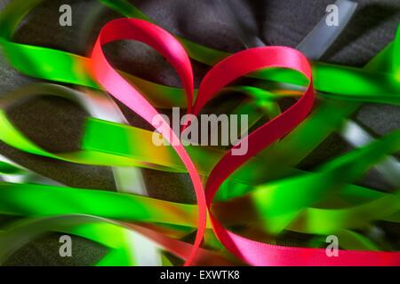 Heart made of paper ribbon Stock Photo