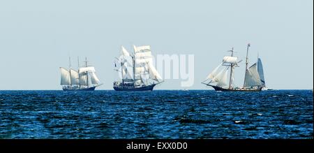 Tall ships, Bay of Kiel, Schleswig-Holstein, Germany, Europe Stock Photo