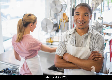 Portrait of bakery owner Stock Photo