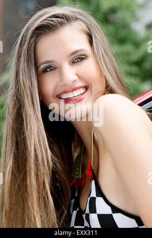 Portrait of smiling woman Stock Photo