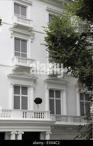 House nos 23 and 24 Leinster Gardens, London are fake facades which hide the Underground railway beneath. See also back views. Stock Photo