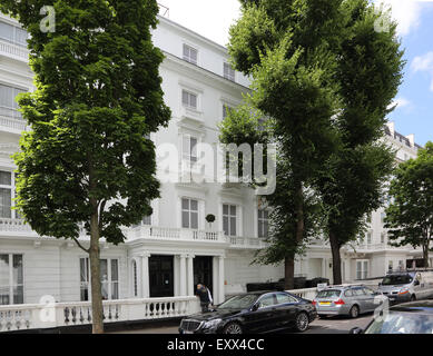 'Ghost houses.' Nos 23 and 24 Leinster Gardens, London are fake facades which hide the Underground railway beneath. Rear view also available on Alamy. Stock Photo