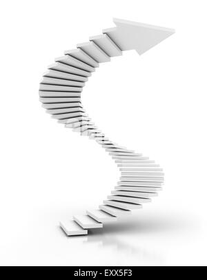 Spiral staircase arrow, 3d render Stock Photo