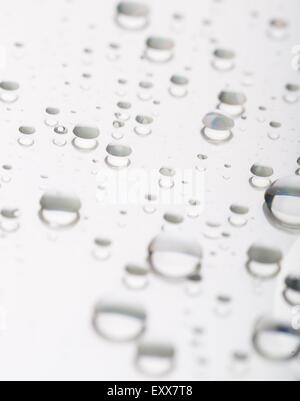 Water droplets on CD, abstraction. Water on compact disc surface. Stock Photo