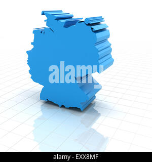 Extruded Germany map Stock Photo