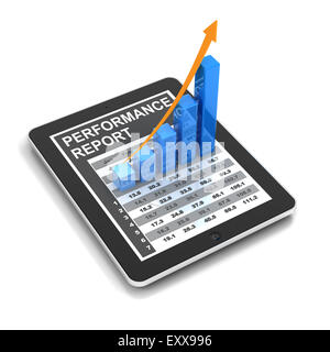 Digital tablet with rising chart Stock Photo