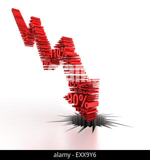 3d downward arrow formed by numbers Stock Photo