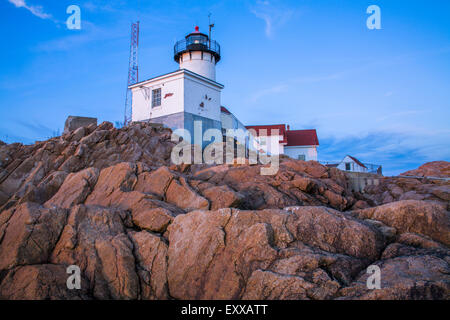 Soft Evening Light at The Eastern Point Lighthouse, Gloucester Massachusetts, USA Stock Photo