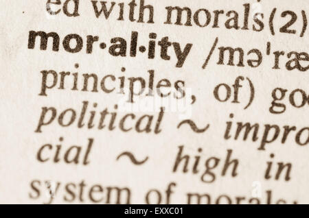 Definition of word moralityn in dictionary Stock Photo