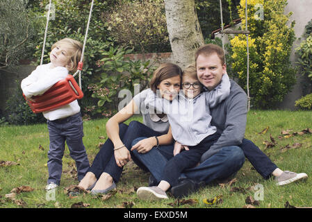 Familiy in park, portrait Stock Photo