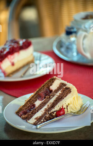 Slice of Black Forest Gateau cake, Germany, Europe Stock Photo