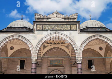 Detail of the peristyle of the Suleymaniye mosque in Istanbul, Turkey. Stock Photo