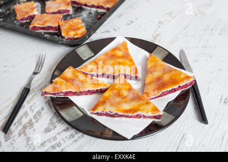 Slice of Cherry Pie Stock Photo