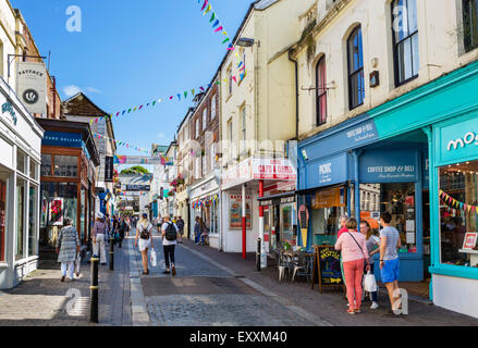 Shops on Church Street in the town centre, Great Malvern, Malvern Stock ...