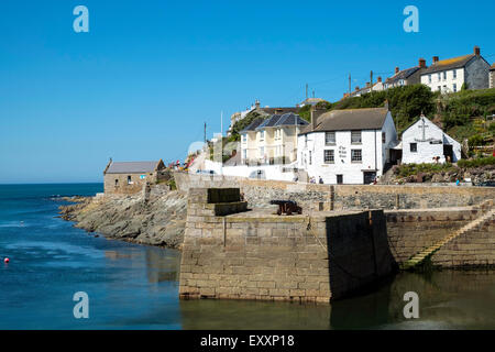 The entrance to the harbour at Porthleven in Cornwall, UK Stock Photo