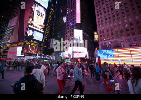 NEW YORK - May 29, 2015: Times Square is a major commercial intersection and neighborhood in Midtown Manhattan, New York City, a Stock Photo