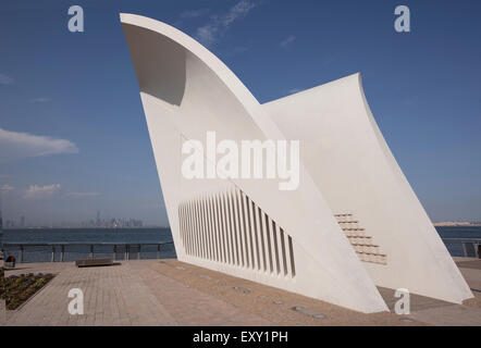 NEW YORK - May 27, 2015: Postcards is an outdoor sculpture in the St. George neighborhood of Staten Island, New York City, US. B Stock Photo
