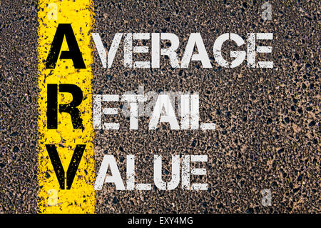 Concept image of Business Acronym ARV as Average Retail Value written ...