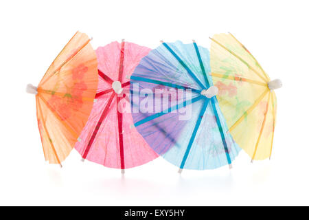 umbrellas for cocktails isolated on white background. Stock Photo
