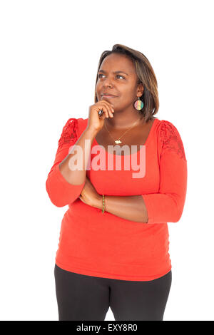 Beautiful black woman doing different expressions in different sets of clothes Stock Photo