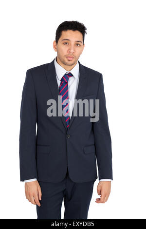 Handsome man doing different expressions in different sets of clothes: sad Stock Photo