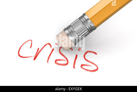 Erase Crisis (clipping path included) Stock Photo