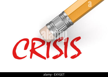 Erase Crisis (clipping path included) Stock Photo