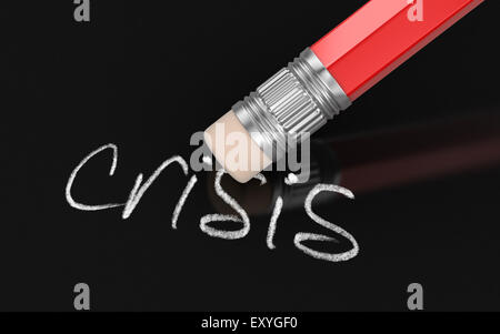 Erase Crisis (clipping path included) Stock Photo