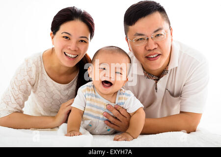 happy family with smiling baby boy Stock Photo