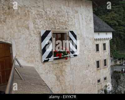 Facade of Predjama castle. A renaissance castle built in a cave, near Postojna. Slovenia. Stock Photo