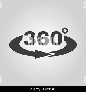 360 degree rotation silhouette icon. Editable vector Stock Vector Image ...