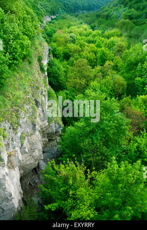Canyon walls view in Kamyanets-Podilskyi city, Ukraine Stock Photo