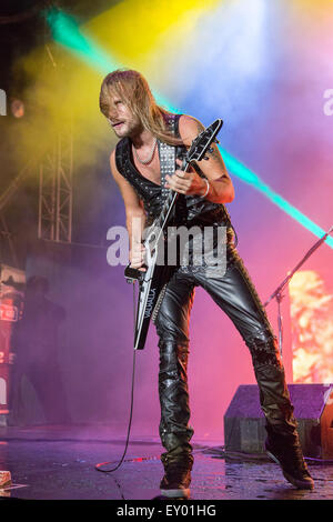 Oshkosh, Wisconsin, USA. 16th July, 2015. Guitarist RICHIE FAULKNER of Judas Priest performs live with his band at the Rock USA music festival in Oshkosh, Wisconsin Credit:  Daniel DeSlover/ZUMA Wire/Alamy Live News Stock Photo