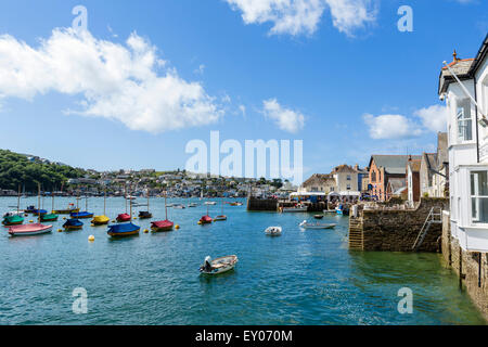 The harbour in Fowey looking across the river to Polruan, Cornwall, England, UK Stock Photo