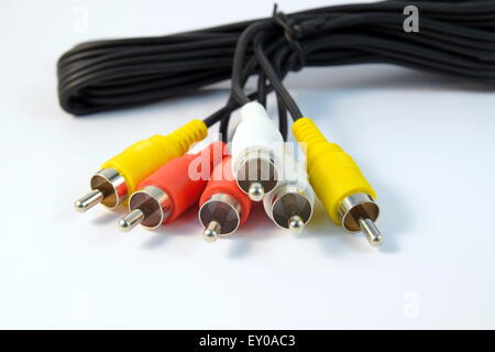 Close-up Audio Video and data Cable in White Background Stock Photo
