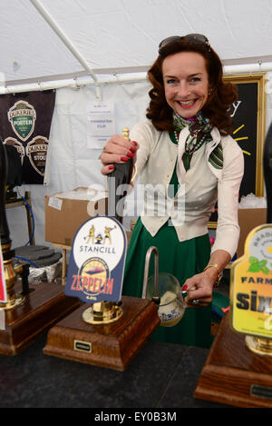 Lady Rowena Stuart Wortley, the daughter of the fourth Earl of Wharncliffe at a beer festival. Picture: Scott Bairstow/Alamy Stock Photo