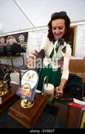 Lady Rowena Stuart Wortley, the daughter of the fourth Earl of Wharncliffe at a beer festival. Picture: Scott Bairstow/Alamy Stock Photo